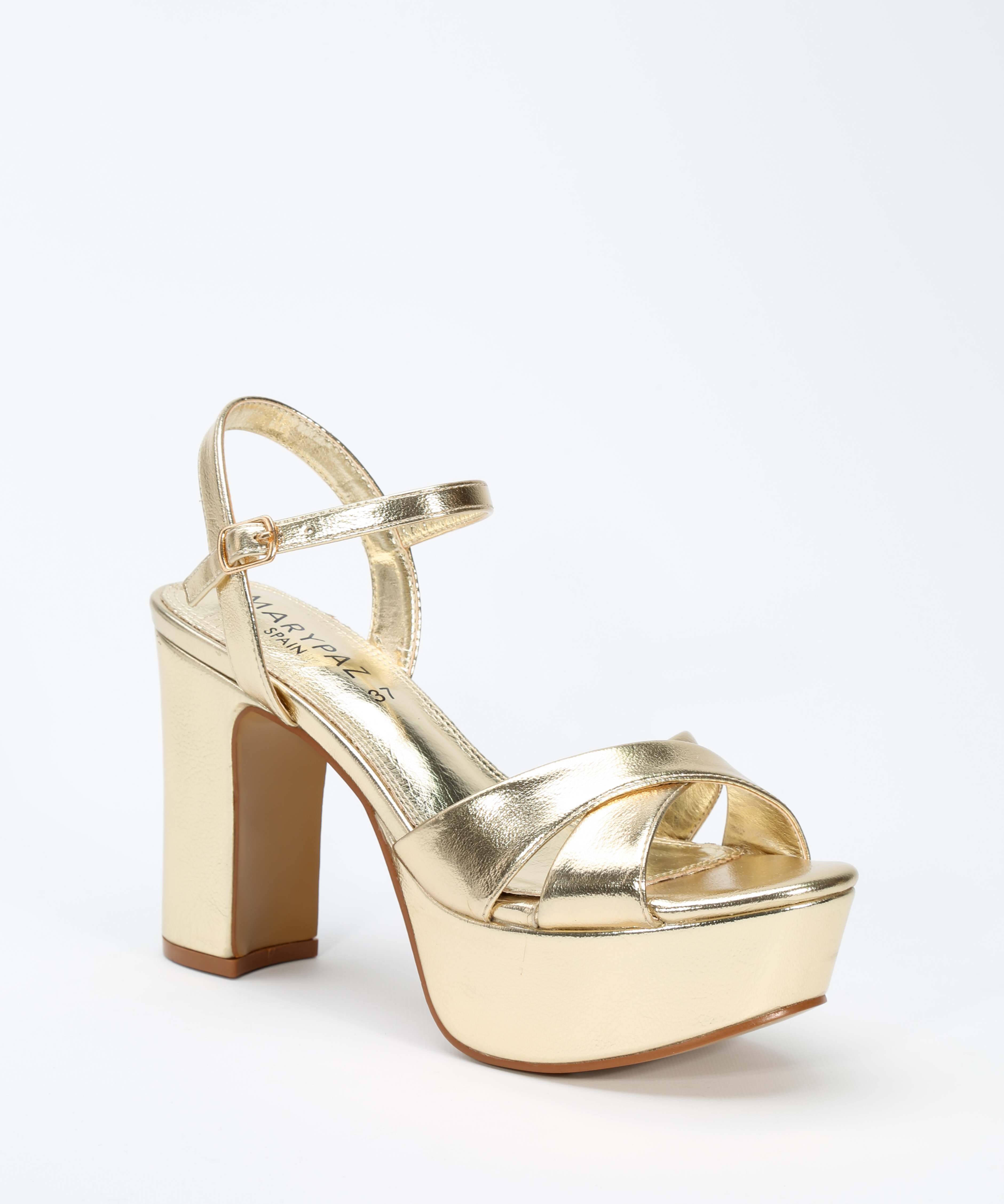 Sandalias plataforma doradas image number null